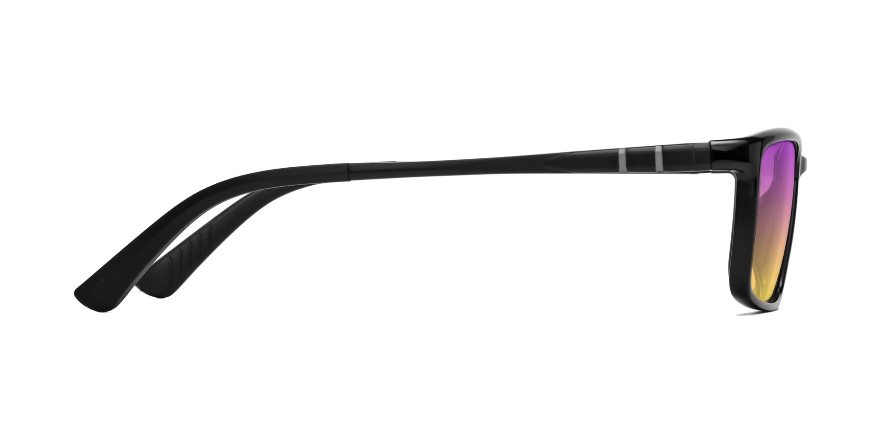 Side of Kordii in Black with Purple / Yellow Gradient Lenses