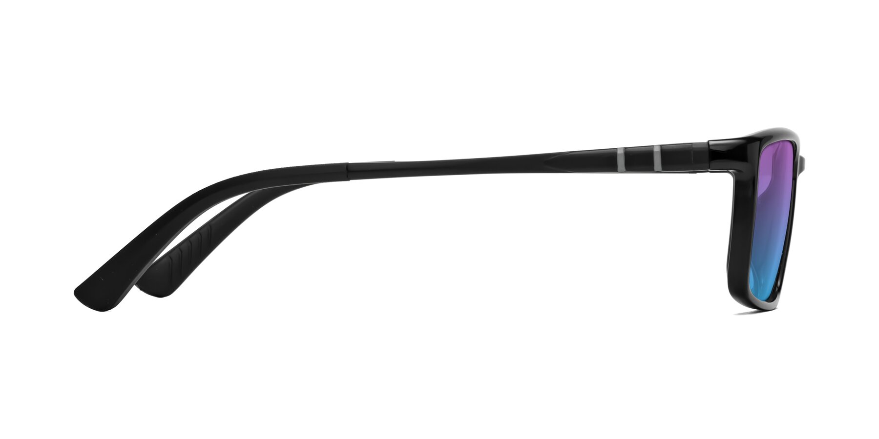 Side of Kordii in Black with Purple / Blue Gradient Lenses