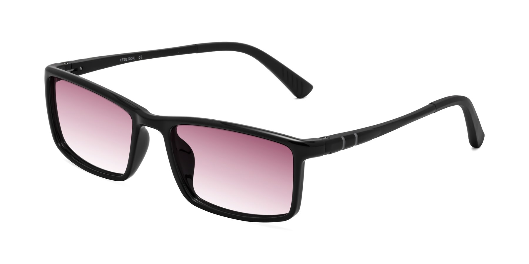 Angle of Kordii in Black with Wine Gradient Lenses