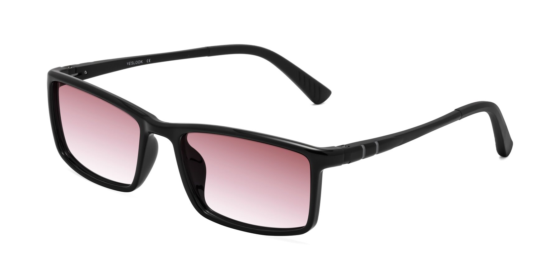 Angle of Kordii in Black with Garnet Gradient Lenses
