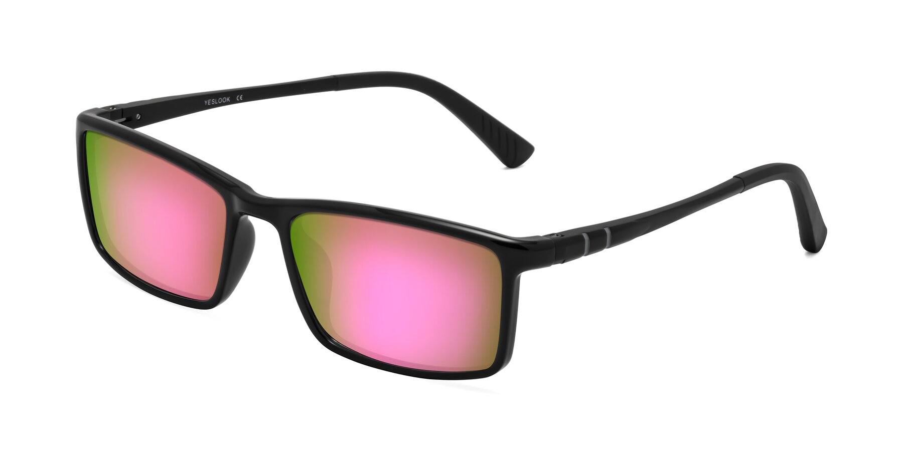 Angle of Kordii in Black with Pink Mirrored Lenses
