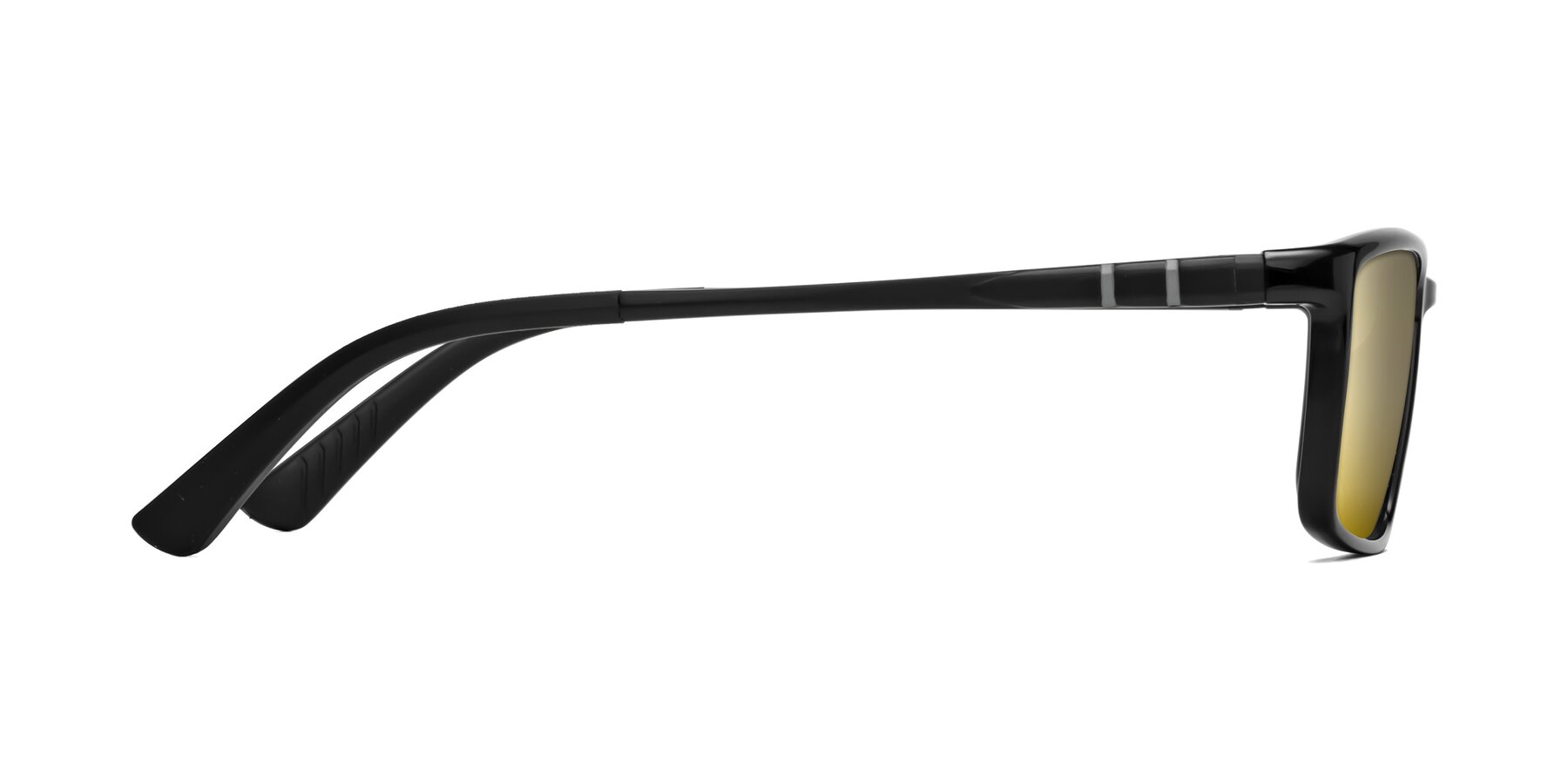 Side of Kordii in Black with Gold Mirrored Lenses
