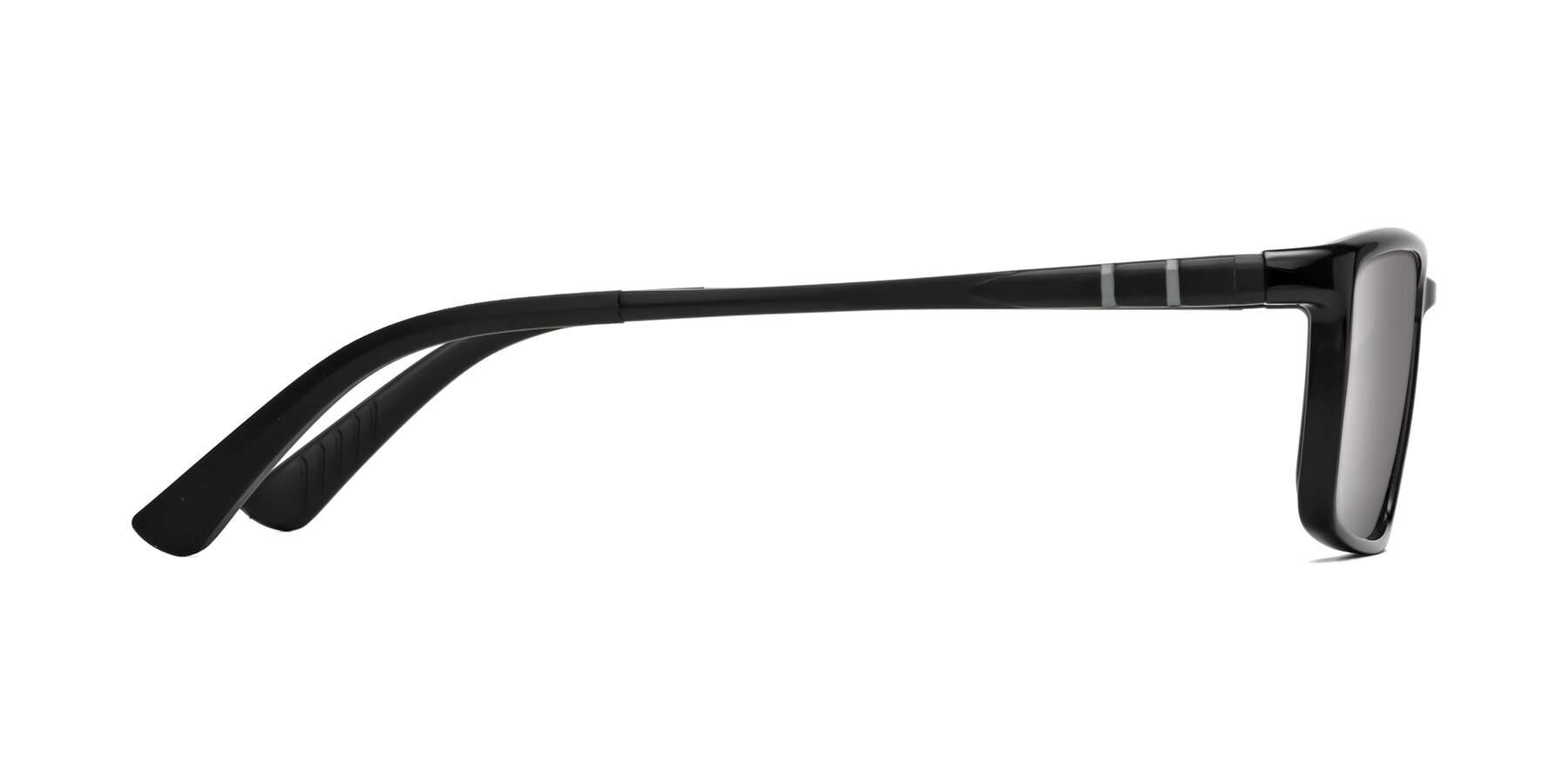 Side of Kordii in Black with Silver Mirrored Lenses