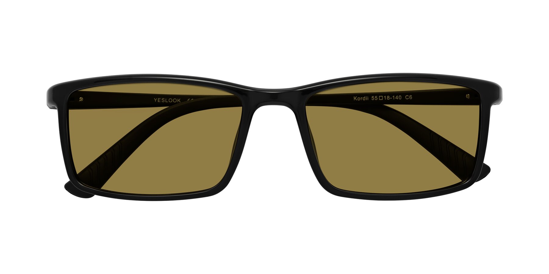 Folded Front of Kordii in Black with Brown Polarized Lenses