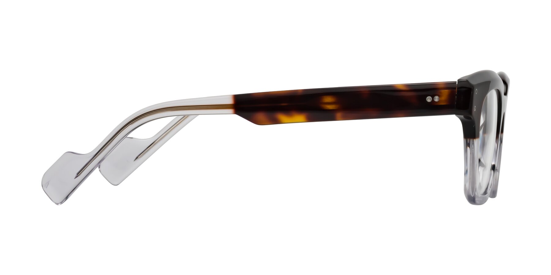 Side of Perez in Dark Tortoise/Clear with Clear Eyeglass Lenses