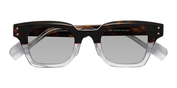 Front of Perez in Dark Tortoise/Clear
