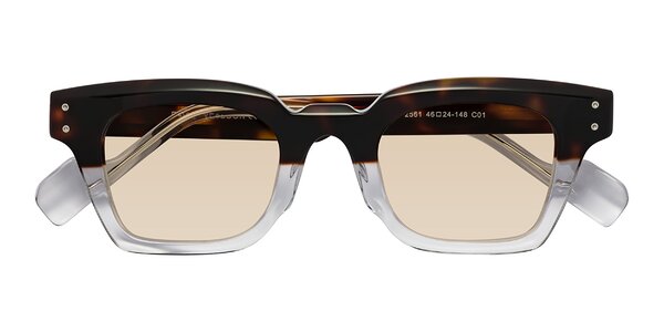 Front of Perez in Dark Tortoise/Clear