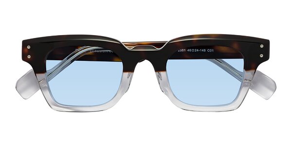 Front of Perez in Dark Tortoise/Clear