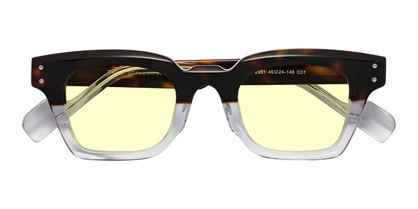 Front of Perez in Dark Tortoise/Clear