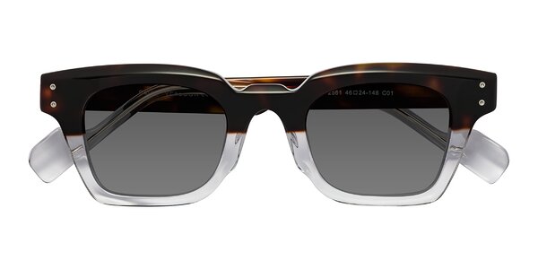 Front of Perez in Dark Tortoise/Clear