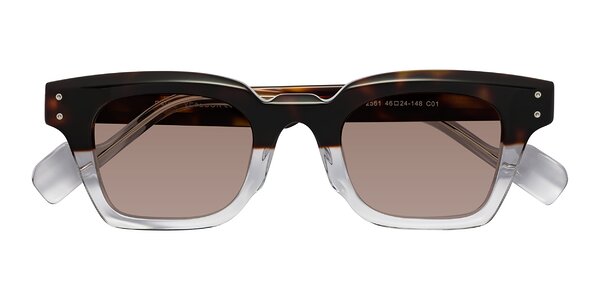Front of Perez in Dark Tortoise/Clear