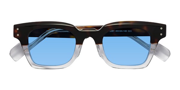 Front of Perez in Dark Tortoise/Clear