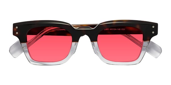 Front of Perez in Dark Tortoise/Clear