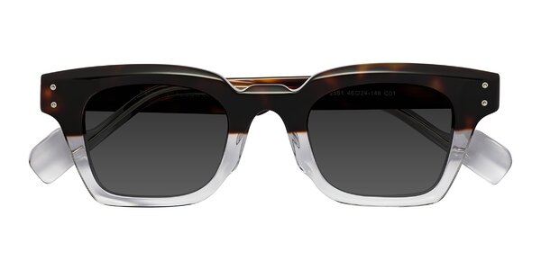 Front of Perez in Dark Tortoise/Clear