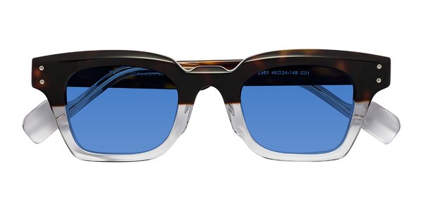 Front of Perez in Dark Tortoise/Clear