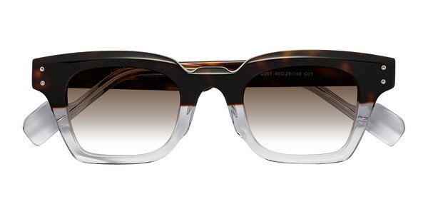 Front of Perez in Dark Tortoise/Clear