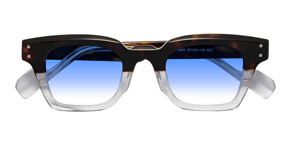 Front of Perez in Dark Tortoise/Clear