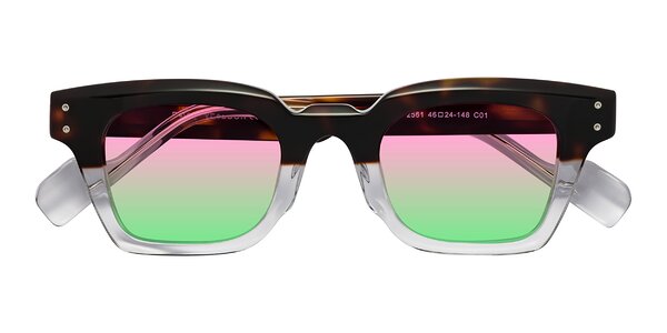 Front of Perez in Dark Tortoise/Clear