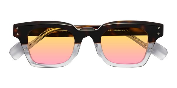 Front of Perez in Dark Tortoise/Clear