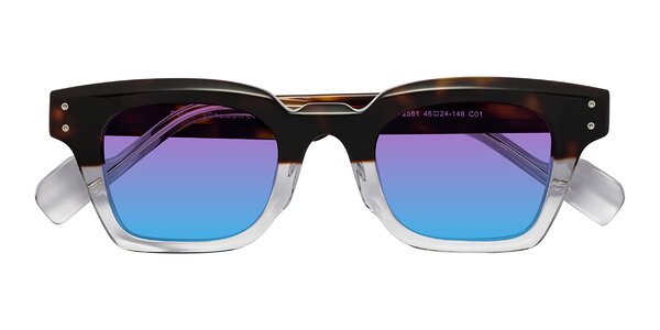 Front of Perez in Dark Tortoise/Clear