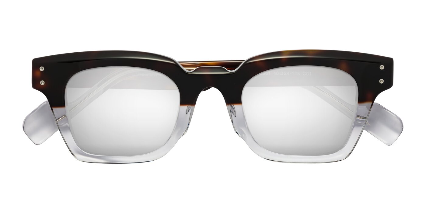 Perez - Dark Tortoise/Clear Flash Mirrored Sunglasses