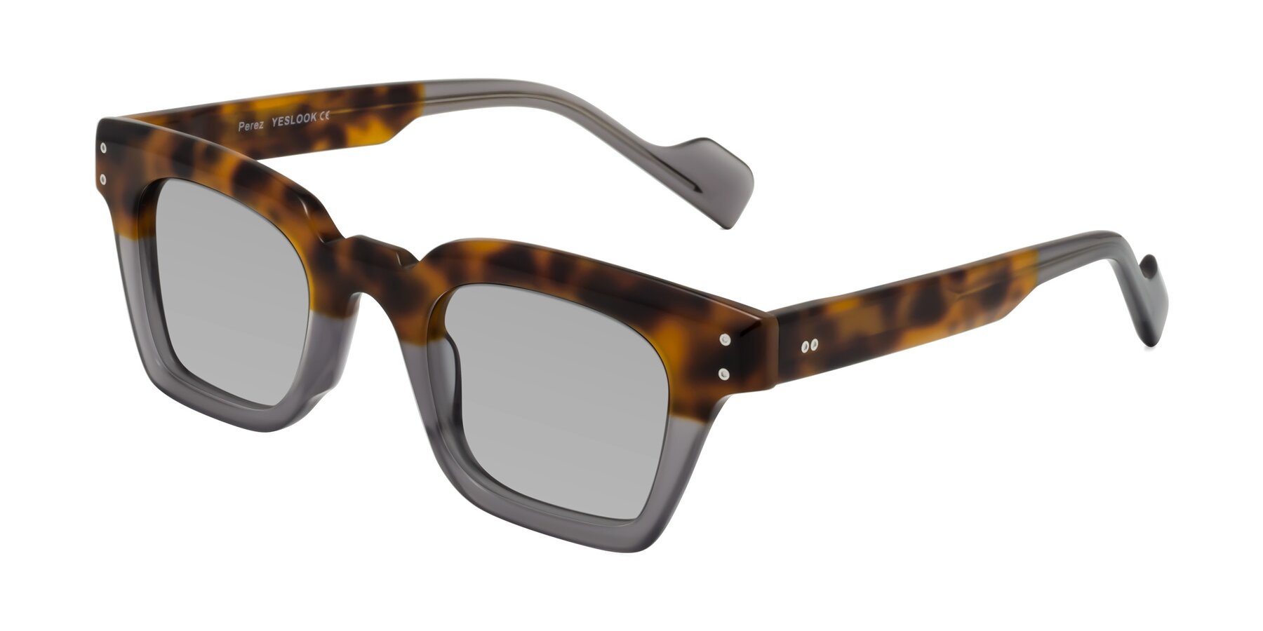 Angle of Perez in Tortoise/Gray with Light Gray Tinted Lenses