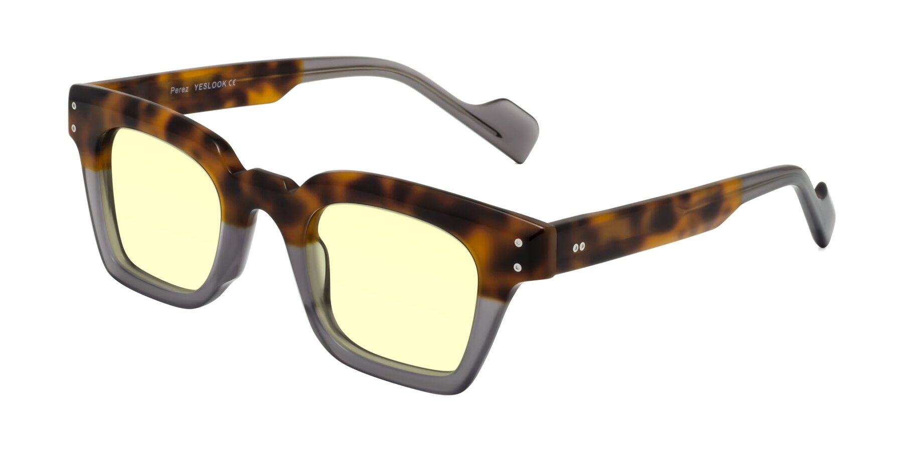 Angle of Perez in Tortoise/Gray with Light Yellow Tinted Lenses