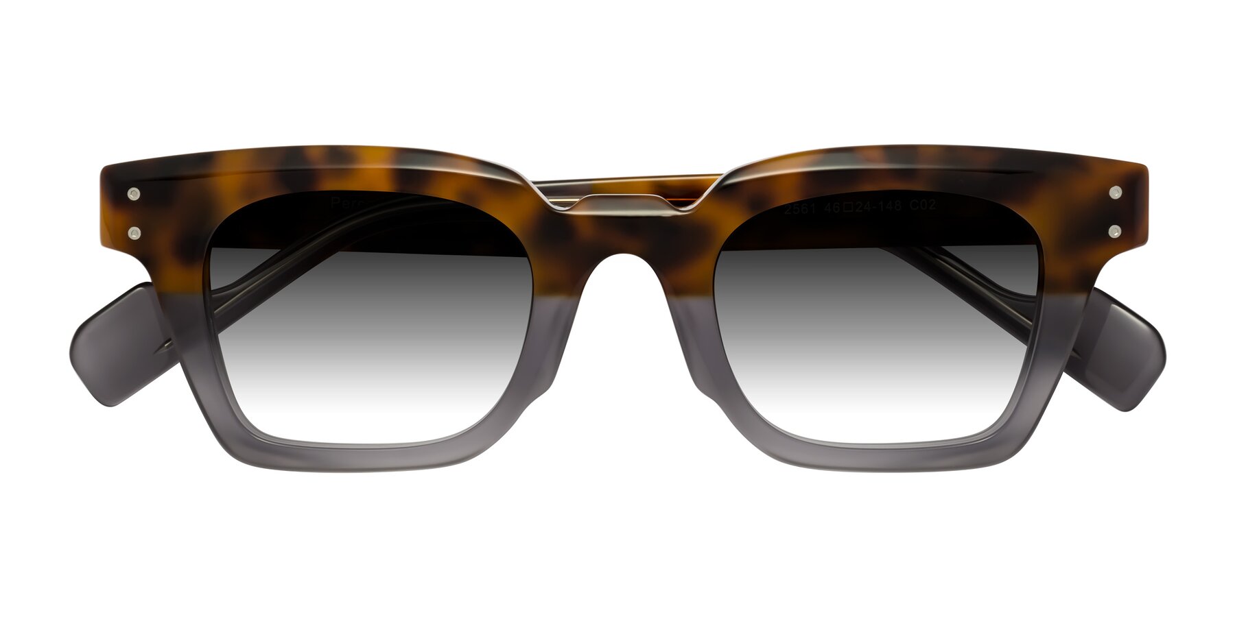 Folded Front of Perez in Tortoise/Gray with Gray Gradient Lenses
