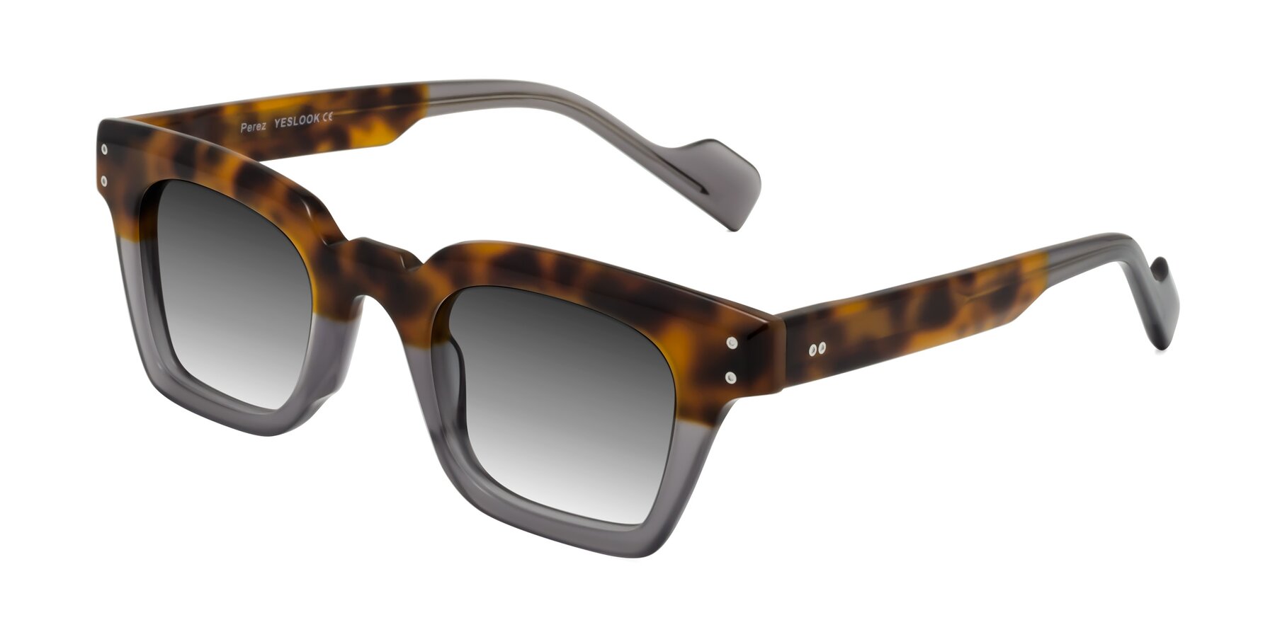Angle of Perez in Tortoise/Gray with Gray Gradient Lenses