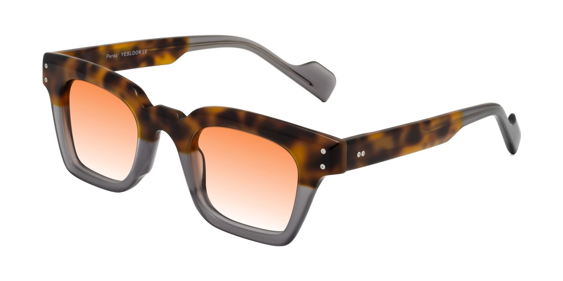 Angle of Perez in Tortoise/Gray with Orange Gradient Lenses