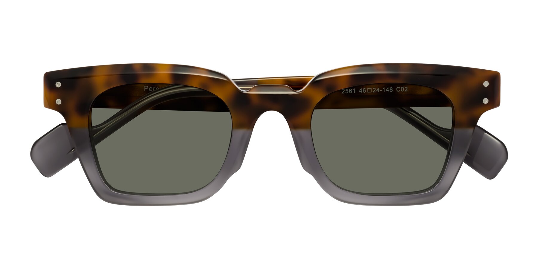 Folded Front of Perez in Tortoise/Gray with Gray Polarized Lenses