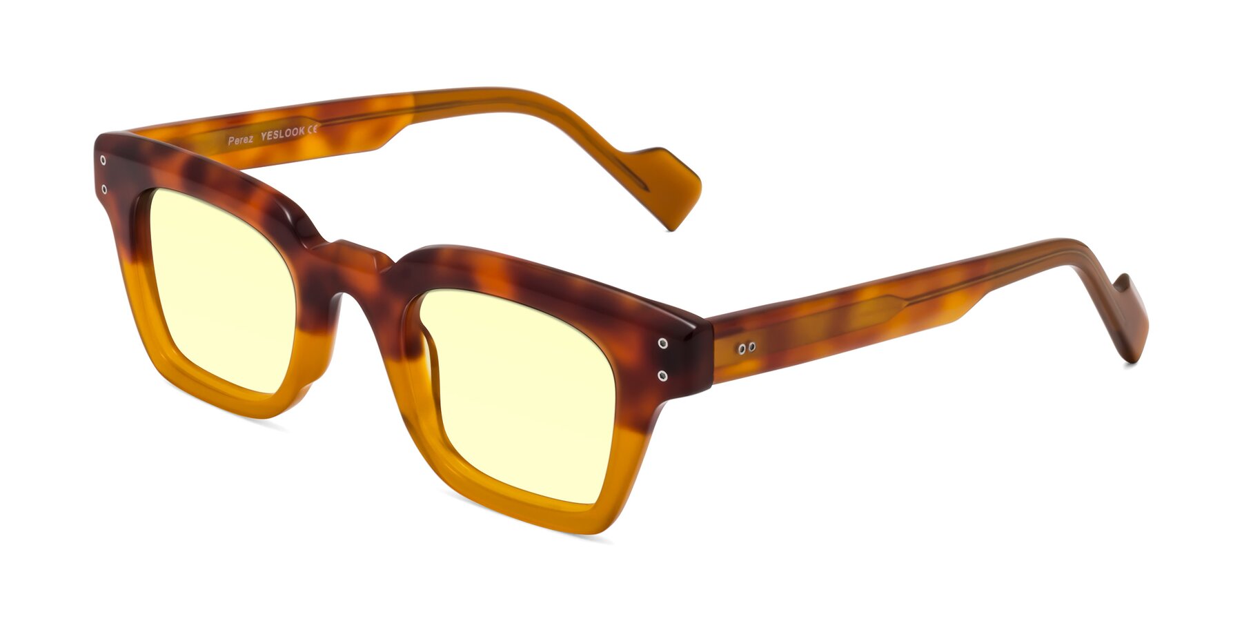 Angle of Perez in Tortoise/Amber with Light Yellow Tinted Lenses