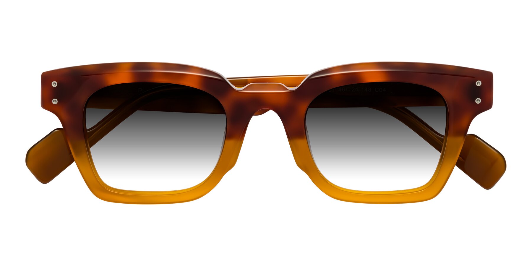 Folded Front of Perez in Tortoise/Amber with Gray Gradient Lenses