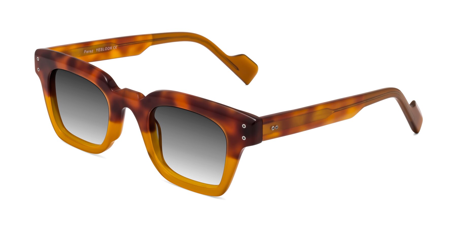 Angle of Perez in Tortoise/Amber with Gray Gradient Lenses