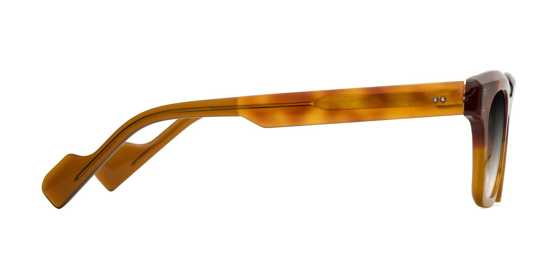 Side of Perez in Tortoise/Amber with Gray Gradient Lenses