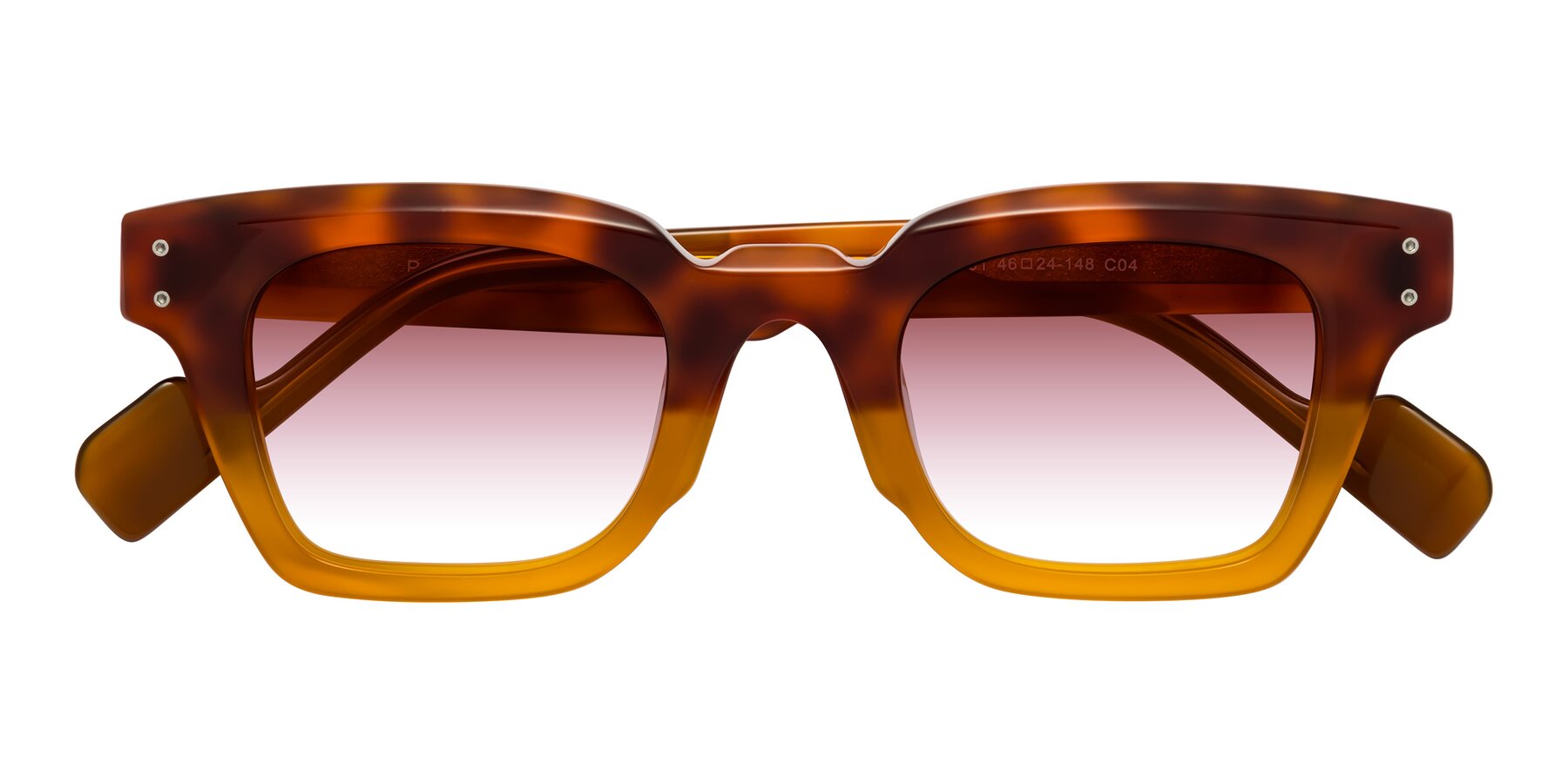 Folded Front of Perez in Tortoise/Amber with Garnet Gradient Lenses