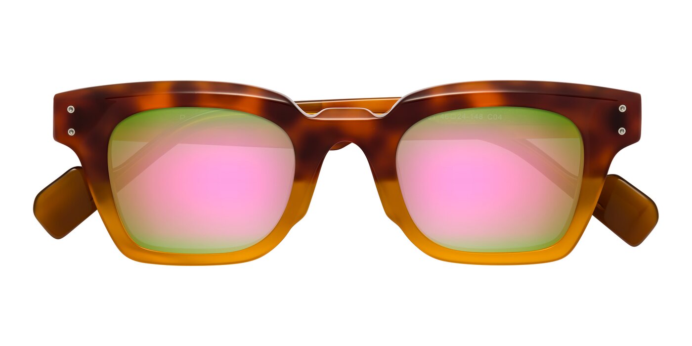 Perez - Tortoise/Amber Flash Mirrored Sunglasses