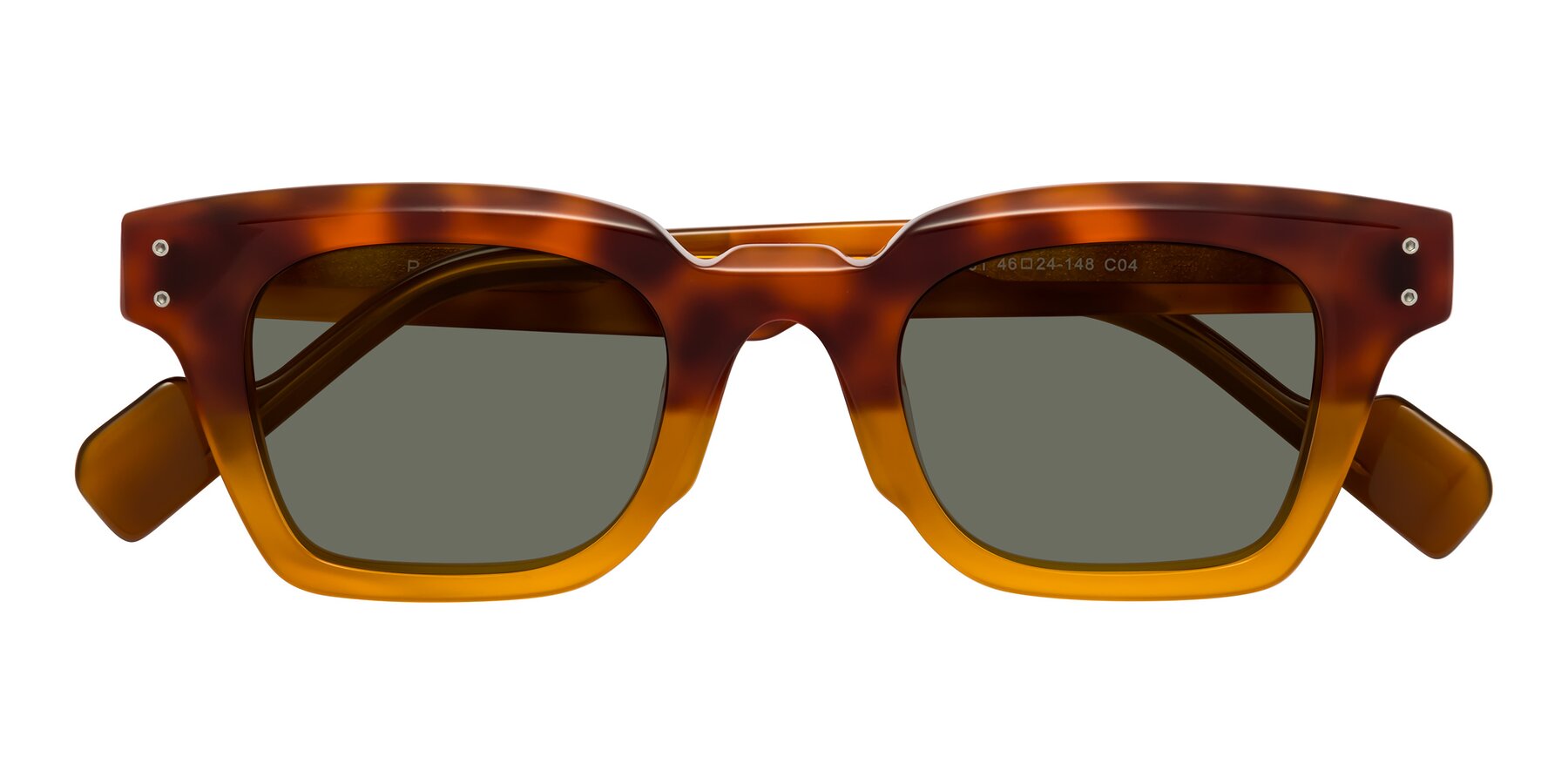 Folded Front of Perez in Tortoise/Amber with Gray Polarized Lenses