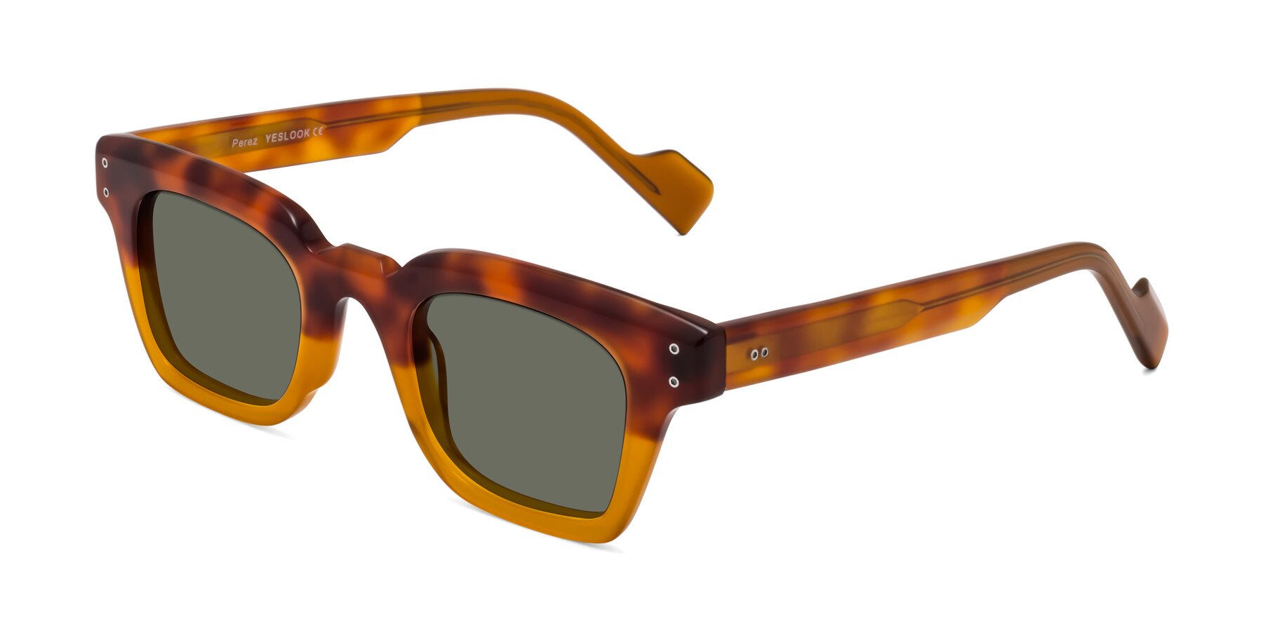 Angle of Perez in Tortoise/Amber with Gray Polarized Lenses