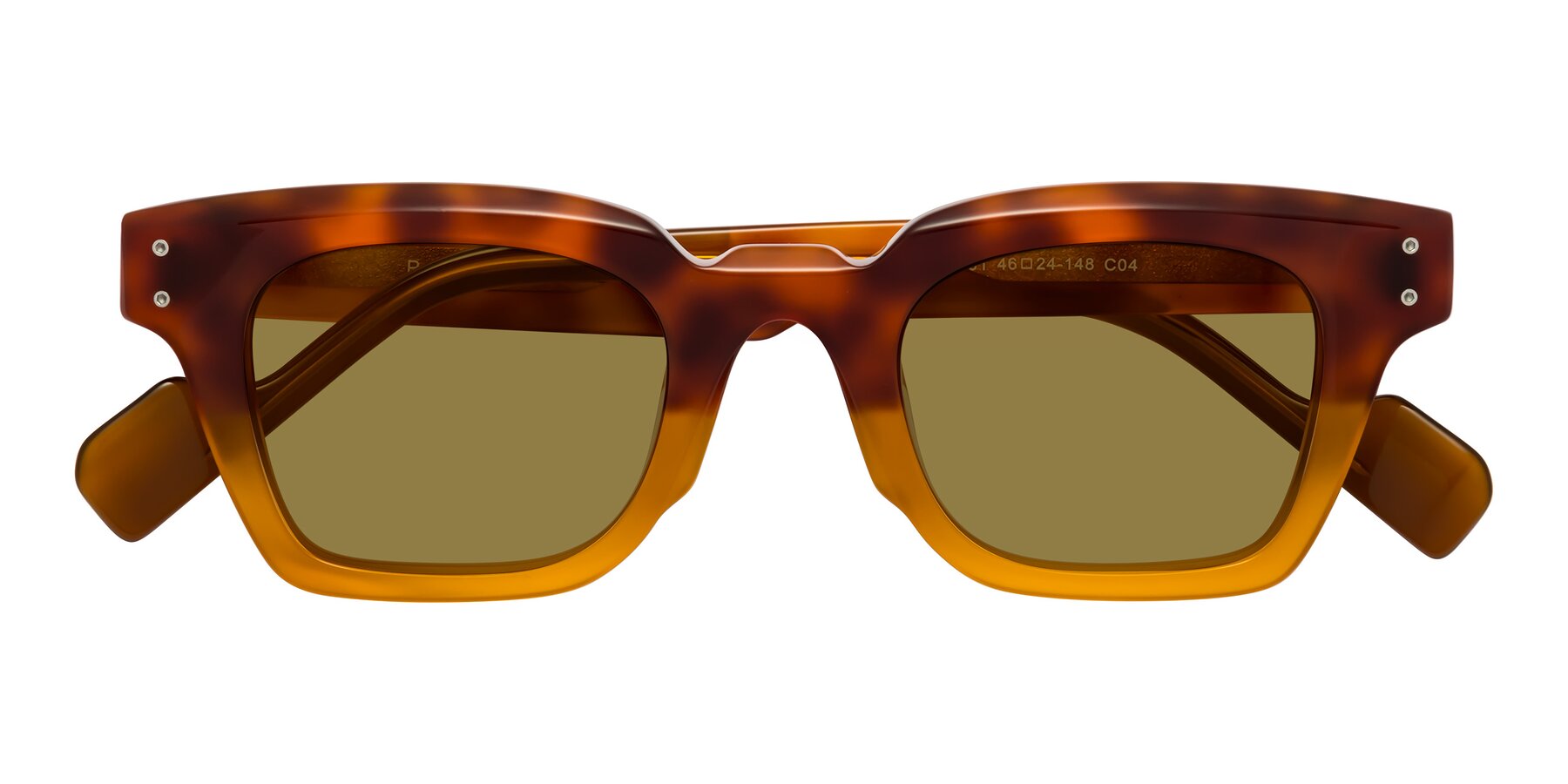 Folded Front of Perez in Tortoise/Amber with Brown Polarized Lenses