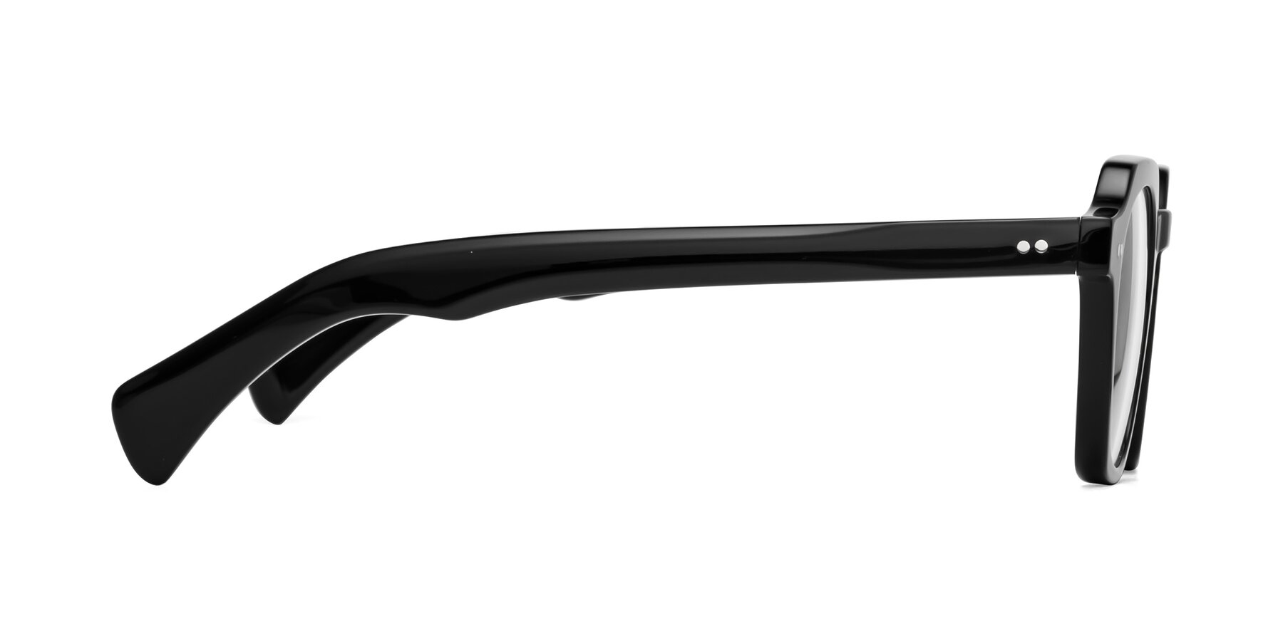 Side of Beckett in Black with Clear Blue Light Blocking Lenses