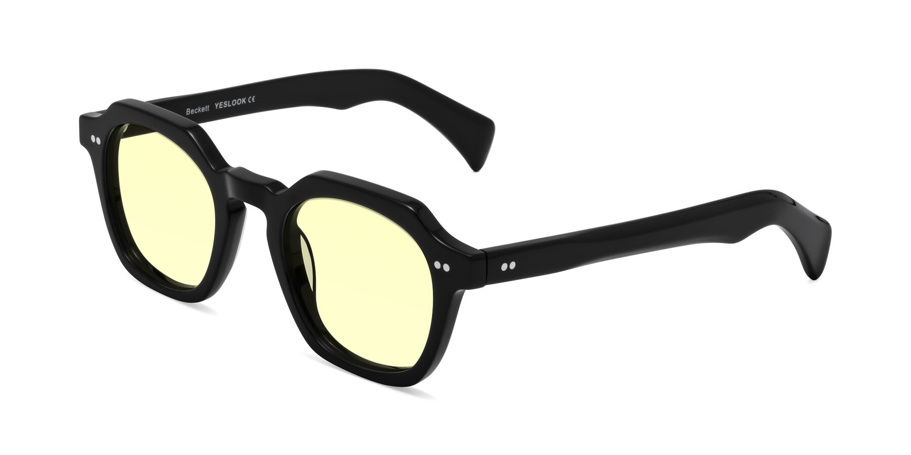 Angle of Beckett in Black with Light Yellow Tinted Lenses