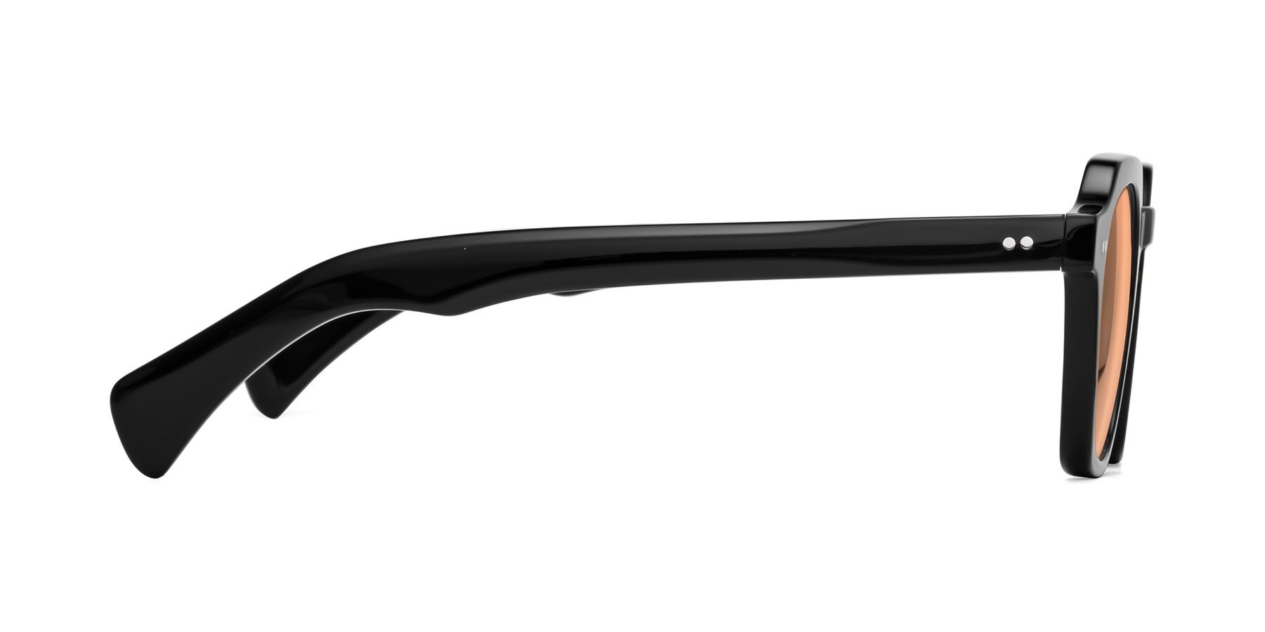 Side of Beckett in Black with Light Orange Tinted Lenses