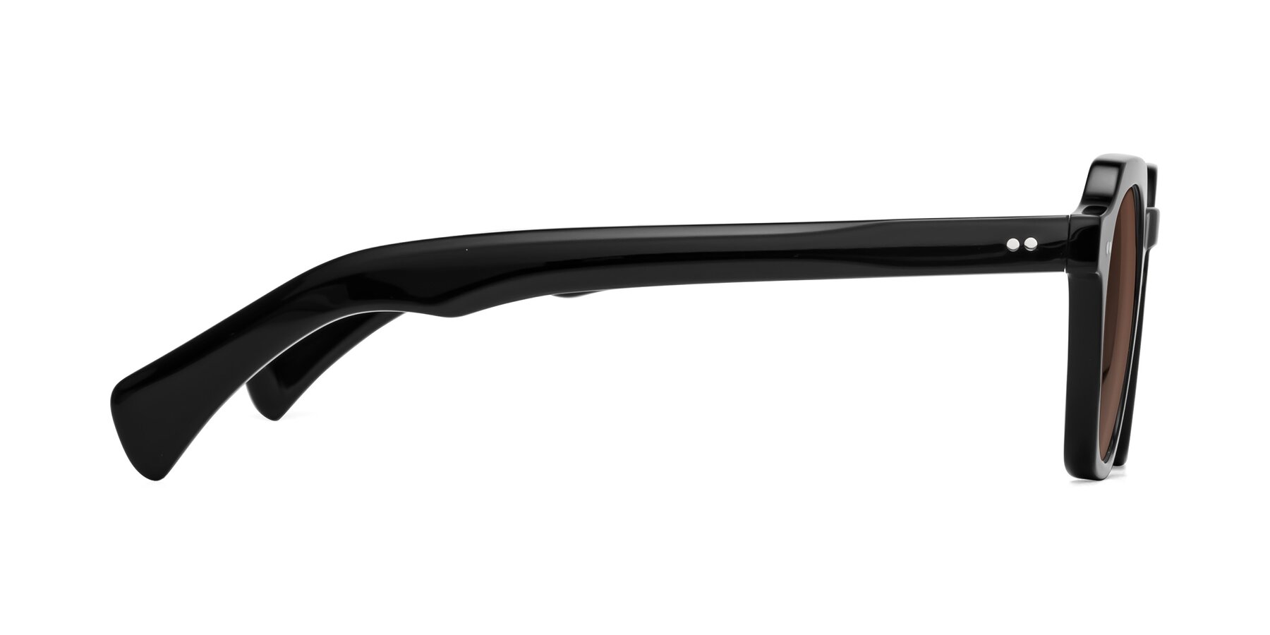 Side of Beckett in Black with Brown Tinted Lenses