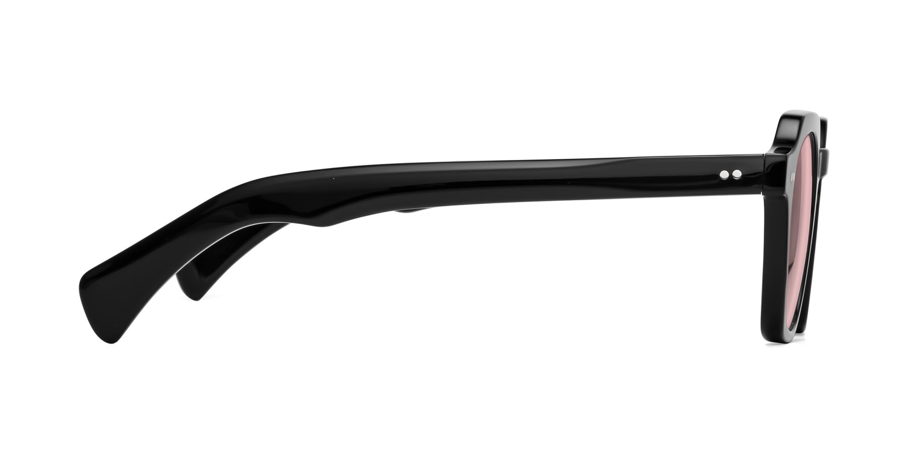 Side of Beckett in Black with Light Garnet Tinted Lenses