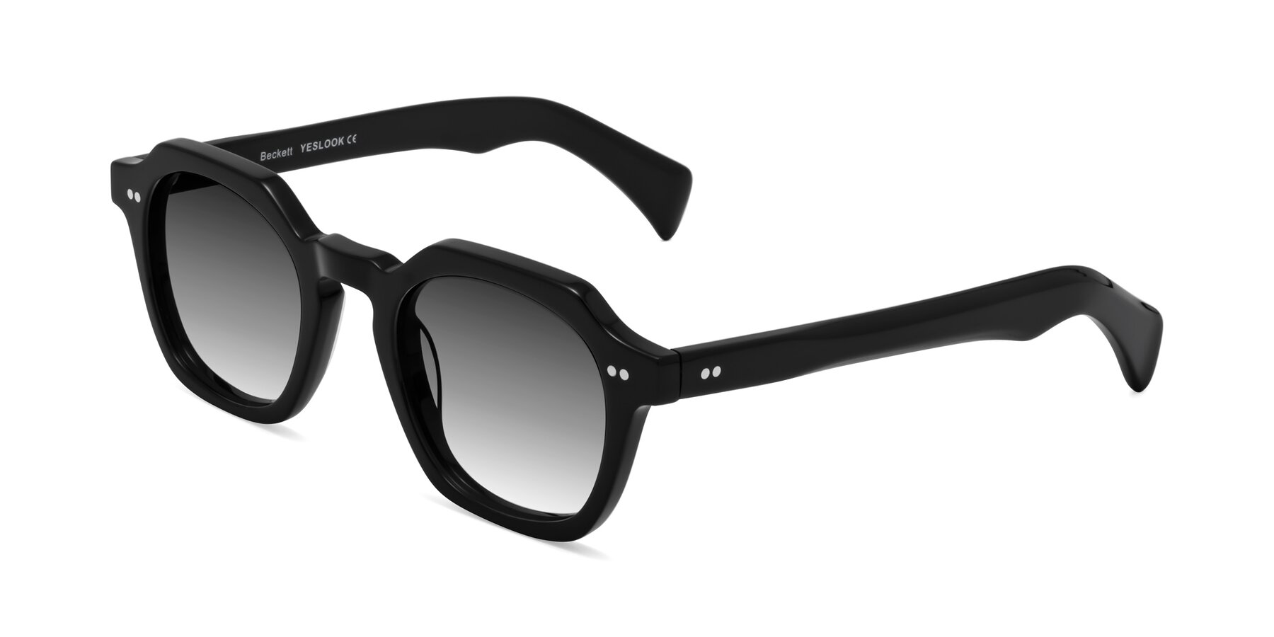 Angle of Beckett in Black with Gray Gradient Lenses