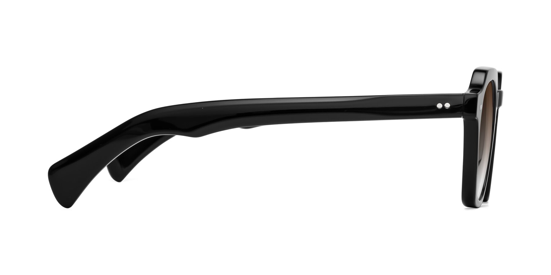 Side of Beckett in Black with Brown Gradient Lenses