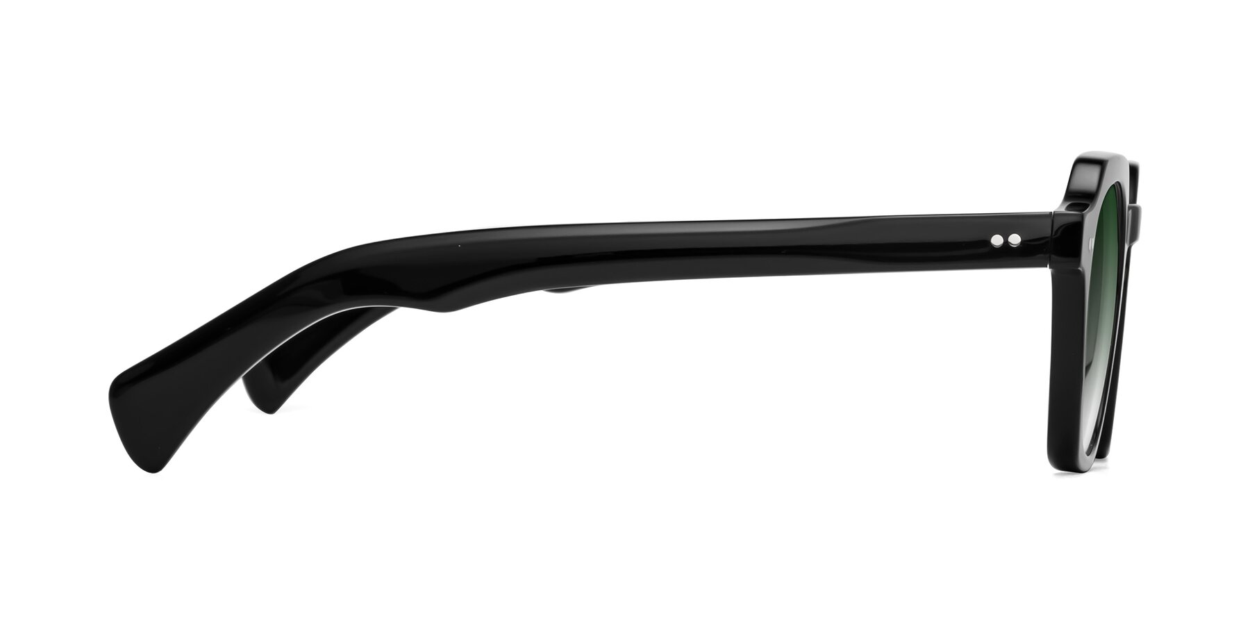 Side of Beckett in Black with Green Gradient Lenses