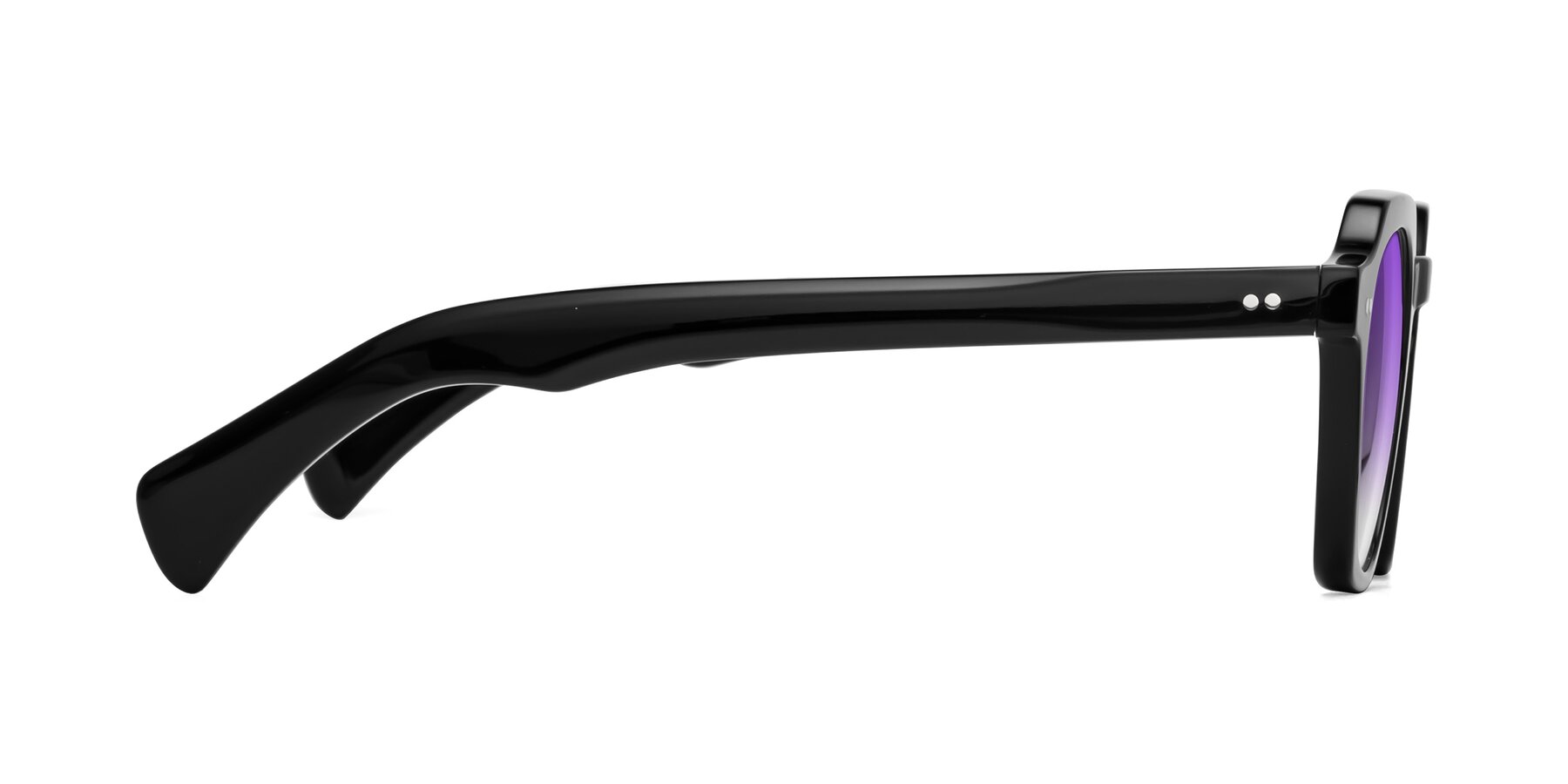 Side of Beckett in Black with Purple Gradient Lenses