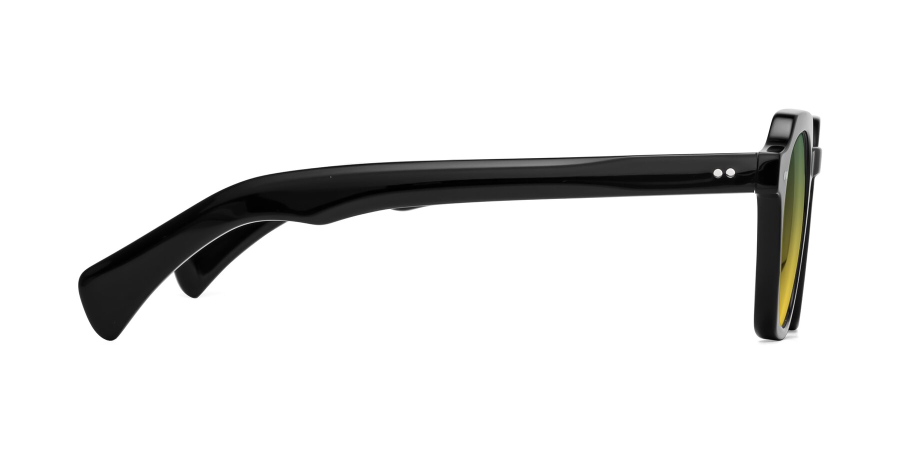 Side of Beckett in Black with Green / Yellow Gradient Lenses